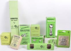 COLLECTION OF VINTAGE SUBBUTEO TABLE SOCCER ACCESSORIES