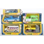 COLLECTION OF X5 ORIGINAL VINTAGE CORGI DIECAST MODEL VEHICLES