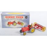 ORIGINAL VINTAGE DINKY TOYS DIECAST FARM TRACTOR & HAY RAKE