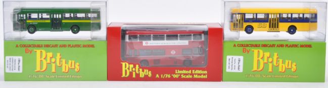 COLLECTION OF X3 BRITBUS 1/76 SCALE DIECAST BUSES