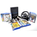 SONY PLAYSTATION PS2 GAMES CONSOLE WITH ASSORTMENT OF GAMES