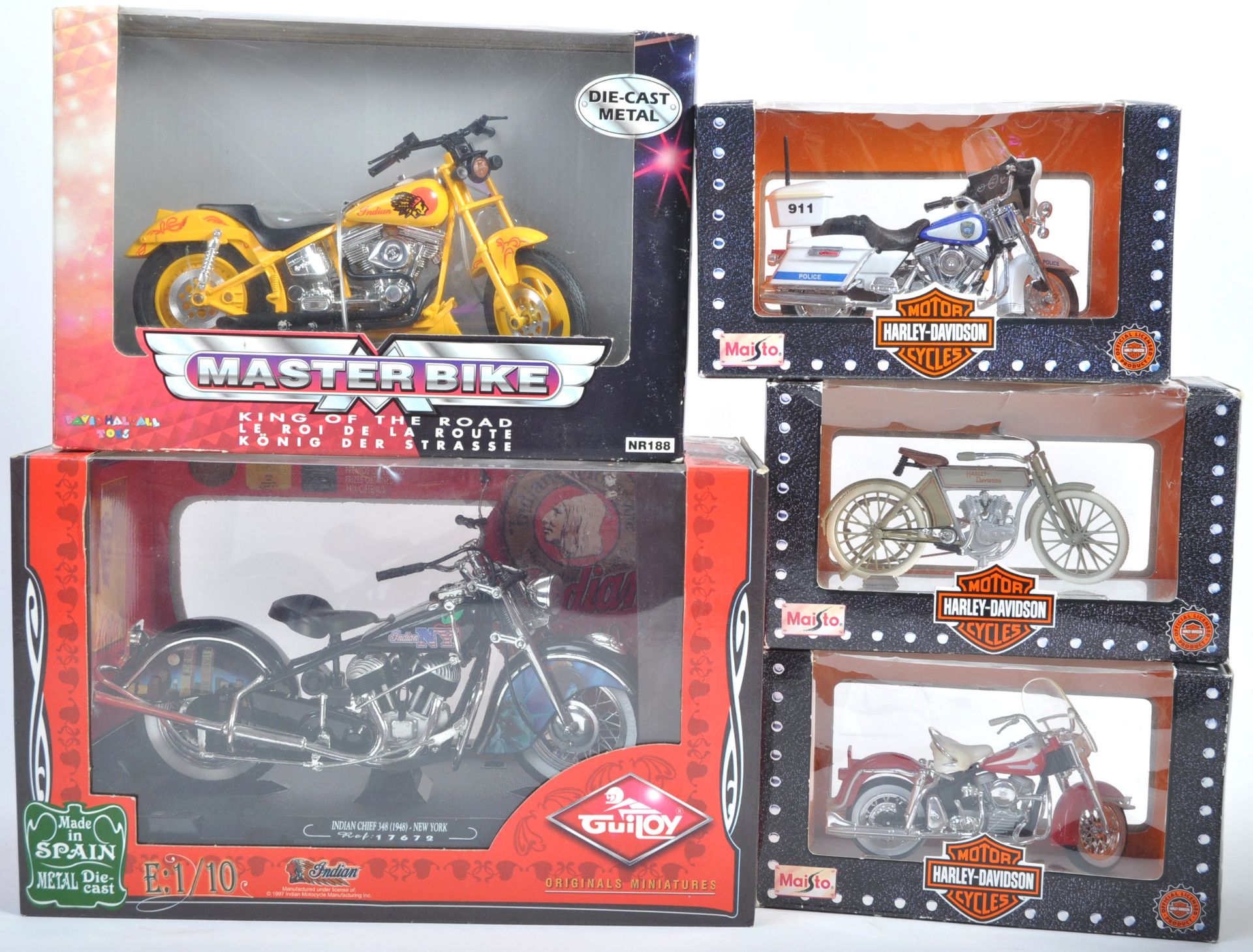 COLLECTION OF ASSORTED MOTORCYCLE BOXED DIECAST MODELS