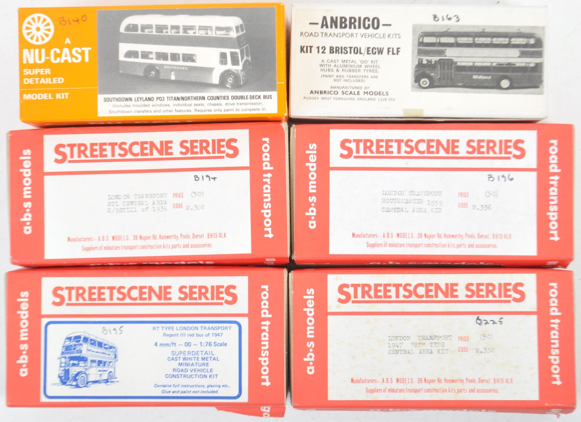 COLLECTION OF VINTAGE 1/76 SCALE WHITE METAL 4MM BUS KITS