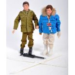 TWO ORIGINAL VINTAGE PALITOY MADE ACTION MAN FIGURES