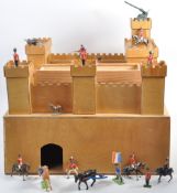 VINTAGE SCRATCHBUILT FORT WITH BRITAINS TOY SOLDIERS