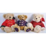 COLLECTION OF X3 ASSORTED HARRODS SOFT TOY TEDDY BEARS