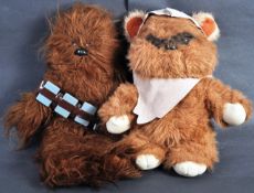 STAR WARS - TWO VINTAGE KENNER PLUSH TOYS - CHEWBACCA & WICKET