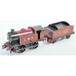 ORIGINAL VINTAGE HORNBY 0 GAUGE CLOCKWORK TRAINSET LOCOMOTIVE