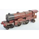 ORIGINAL VINTAGE HORNBY 0 GAUGE CLOCKWORK TRAINSET LOCOMOTIVE