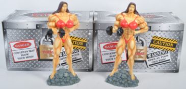 TWO ORIGINAL X-TREME FIGURINES AMAZON ANNIE BODYBUILDING FIGURE