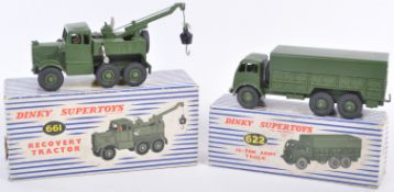 TWO ORIGINAL VINTAGE DINKY SUPERTOYS MILITARY DIECAST MODELS