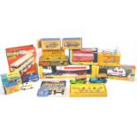 COLLECTION OF ASSORTED VINTAGE DIECAST MODEL CARS AND BUSES