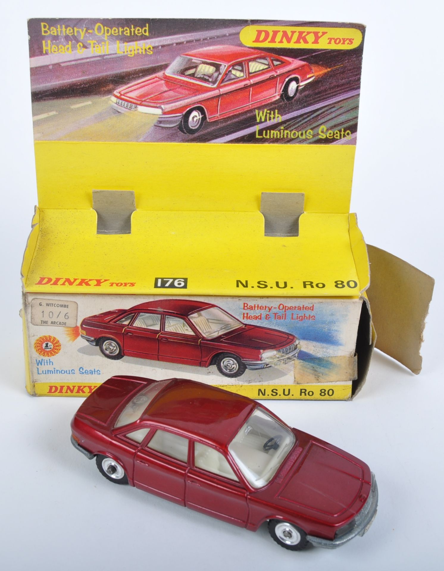 ORIGINAL VINTAGE DINKY TOYS N.S.U DIECAST MODEL CAR NO.176 - Bild 2 aus 7