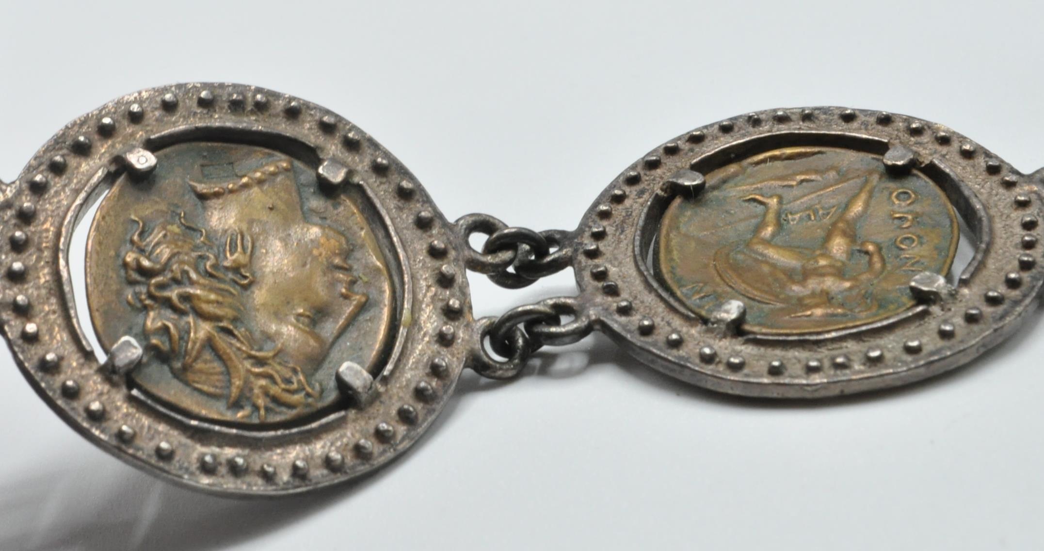 GREEK 800 SILVER COIN BRACELET CHAIN - Image 4 of 8