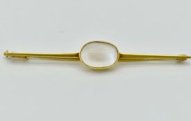 18CT GOLD & MOONSTONE KNIFE BAR BROOCH