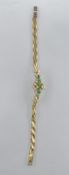 18CT GOLD EMERALD AND DIAMOND BRACELET