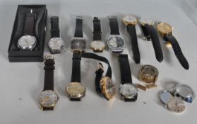 THIRTEEN VINTAGE GENTLEMAN'S WRIST WATCHES