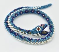 EARLY 20TH CENTURY MICRO BEAD WORK SNAKE