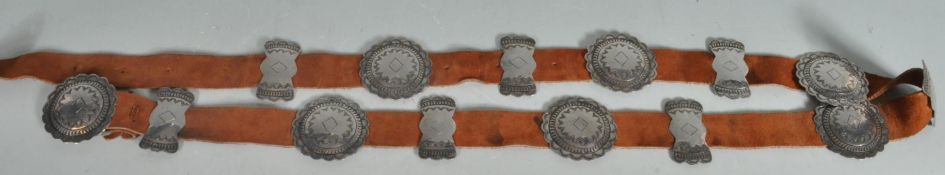 20TH CENTURY NAVAJO SILVER CONCHO BELT