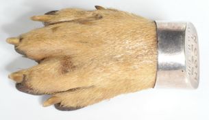 HALLMARKED STERLING SILVER TAXIDERMY PAW