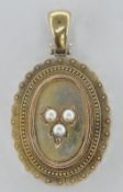 VICTORIAN ANTIQUE PEARL AND DIAMOND LOCKET