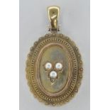 VICTORIAN ANTIQUE PEARL AND DIAMOND LOCKET