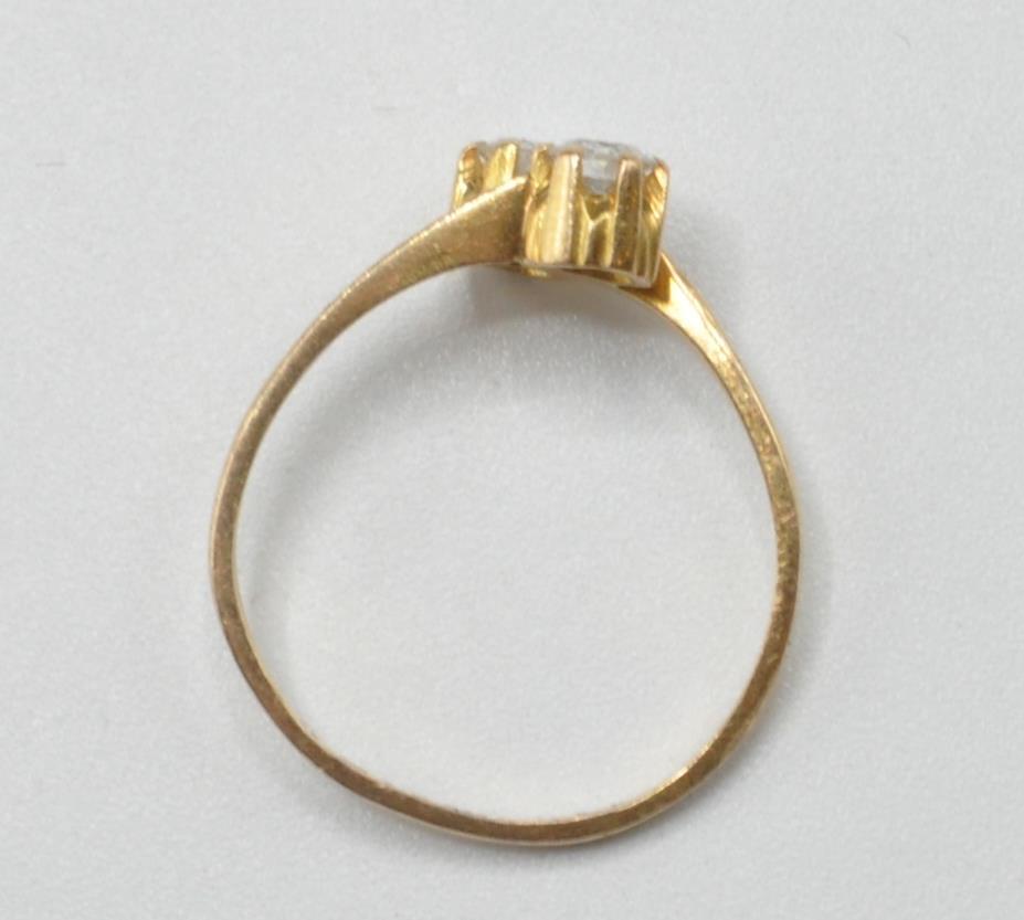 GOLD AND DIAMOND TWO STONE CORSSOVER RING - Image 5 of 5