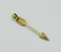 9CT GOLD CUPIDS ARROW CHARM / PENDANT