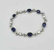 FRENCH PLATINUM SAPPHIRE & DIAMOND BRACELET