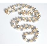 SILVER AND PEARL DEMI PARURE JEWELLERY SET