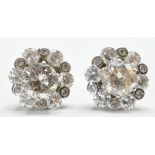 PAIR OF DIAMOND CLUSTER STUD EARRINGS