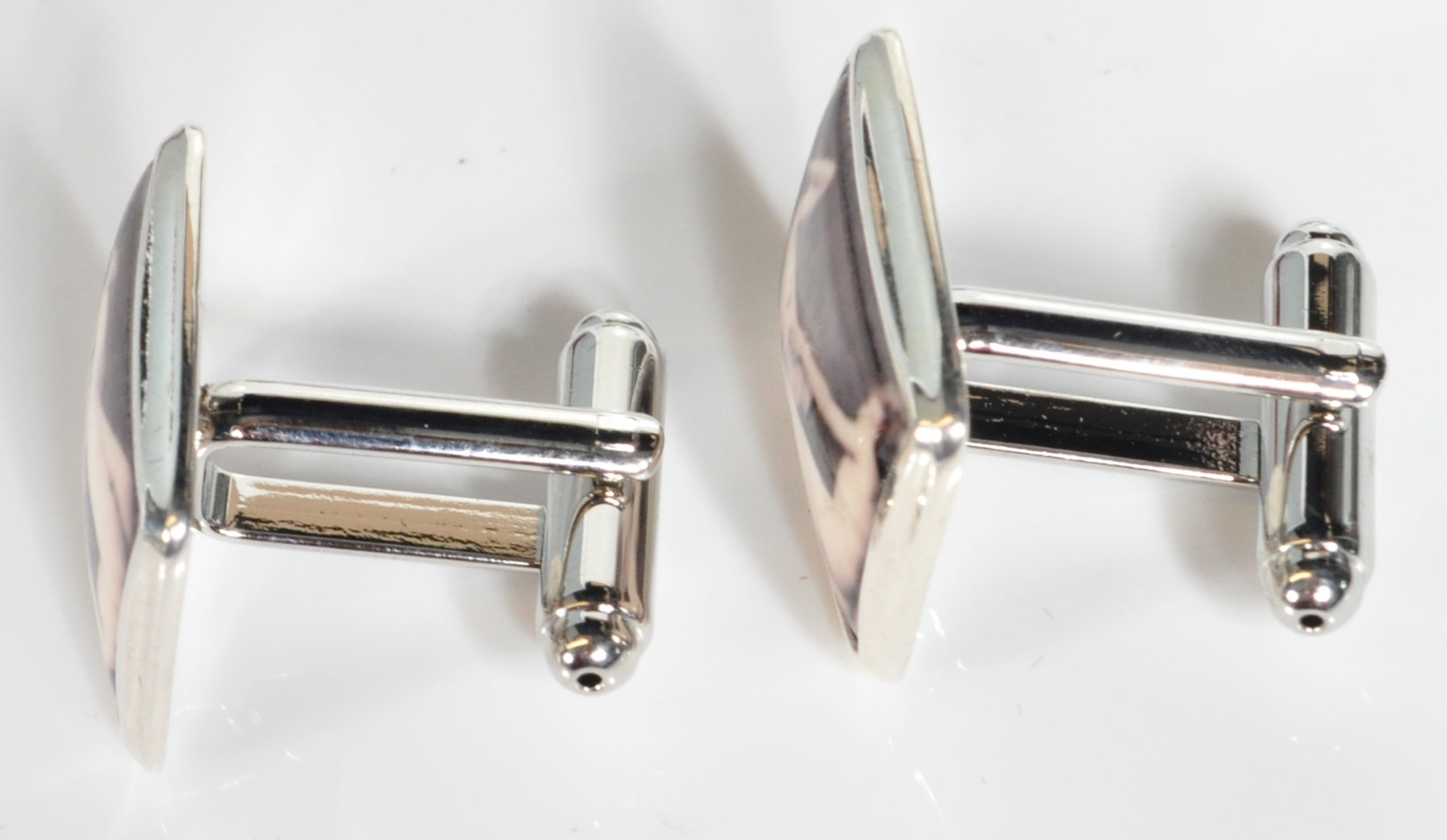 PAIR OF STAMPED STERLING SILVER MEN'S CUFFLINKS. - Image 6 of 6