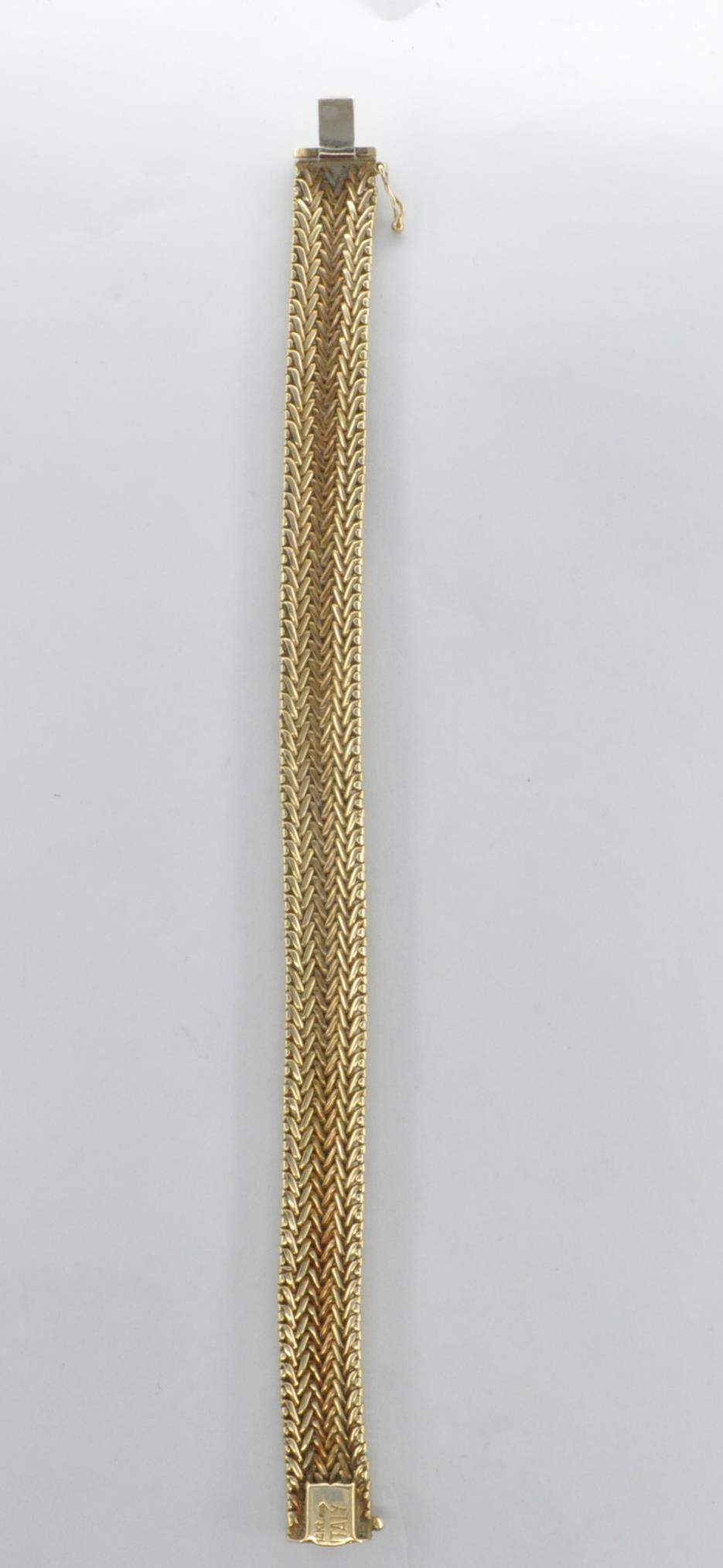 14CT GOLD ITALIAN KNITTED BRACELET - Image 5 of 8