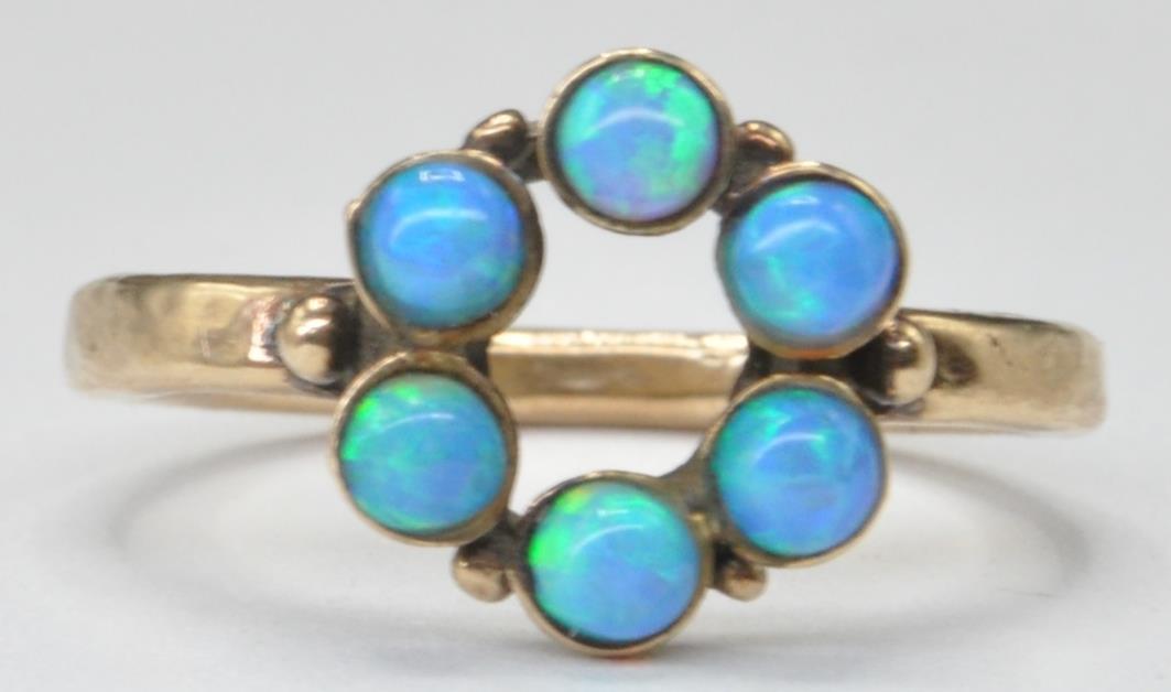 20TH CENTURY GOLD AND OPAL SET RING