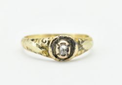 HALLMARKED GEORGE III 18CT GOLD & DIAMOND RING