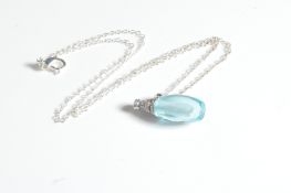 WHITE GOLD AND DIAMOND BOTTLE PENDANT NECKLACE