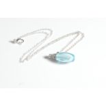 WHITE GOLD AND DIAMOND BOTTLE PENDANT NECKLACE