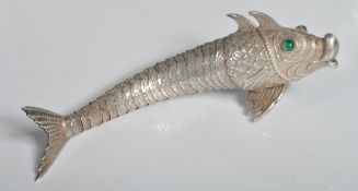 CIRCA 1930’S SPANISH SILVER HALLMARKED ARTICULATED FISH