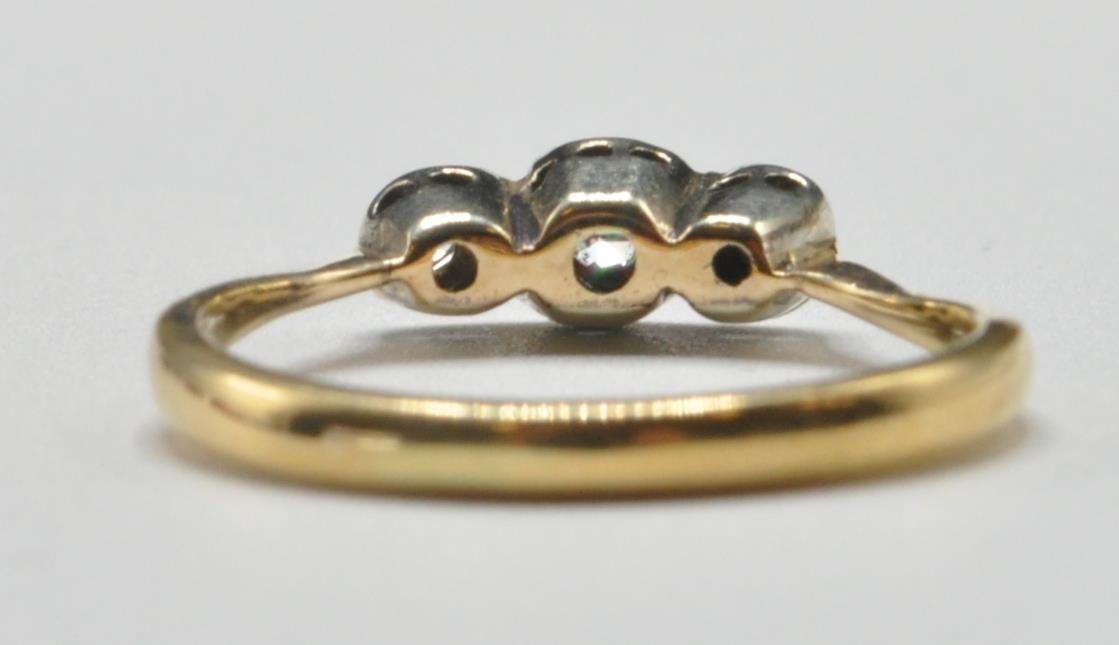 9CT GOLD AND DIAMOND THREE STONE HALLMARKED RING - Image 3 of 6