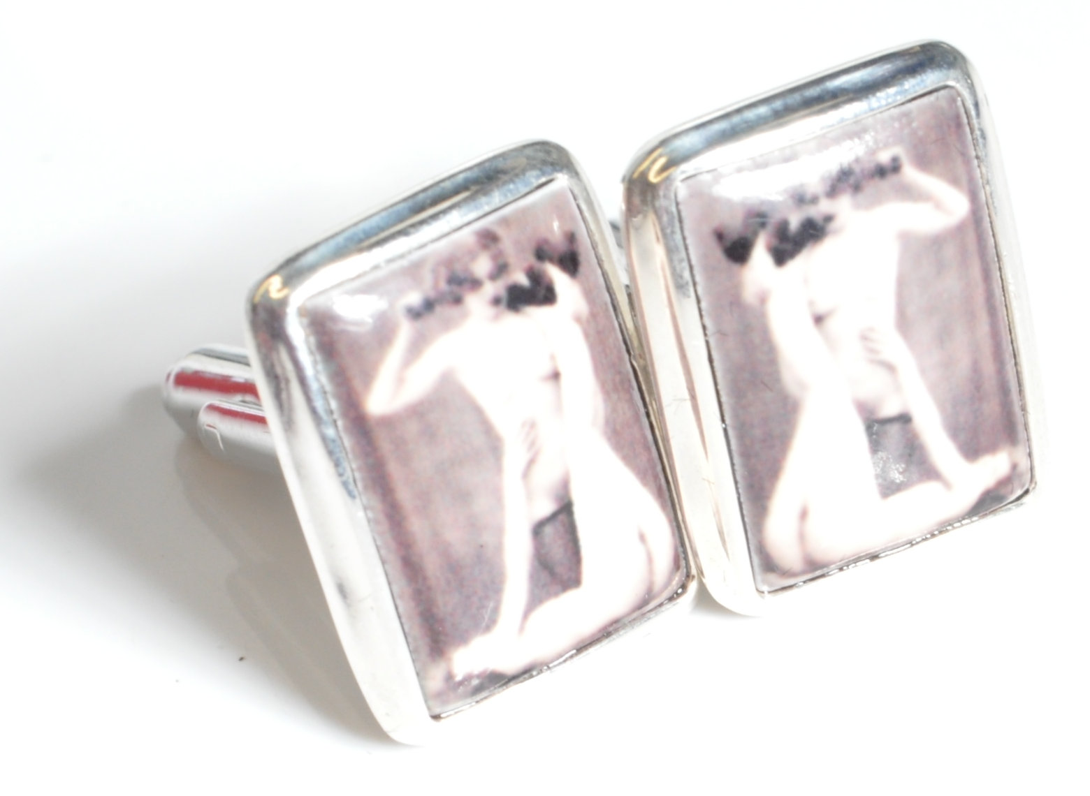 PAIR OF STAMPED STERLING SILVER MEN'S CUFFLINKS. - Image 2 of 6