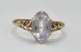 EARLY 20TH CENTURY 9CT ROCK CRYSTAL SINGLE STONE RING