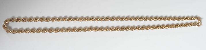 9CT GOLD ROPE TWIST NECKLACE CHAIN