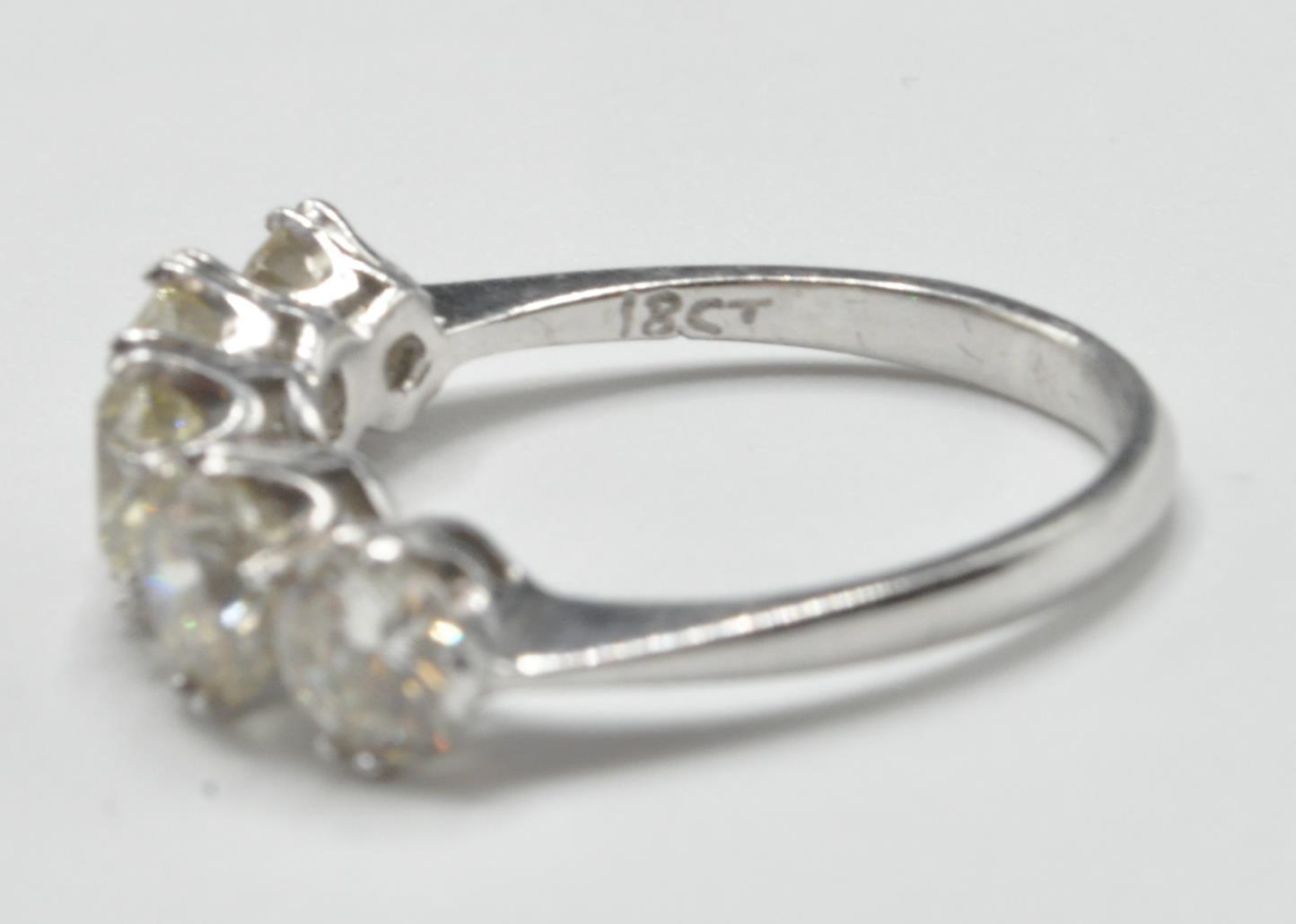 18CT WHITE GOLD FIVE STONE DIAMOND RING - Image 5 of 7