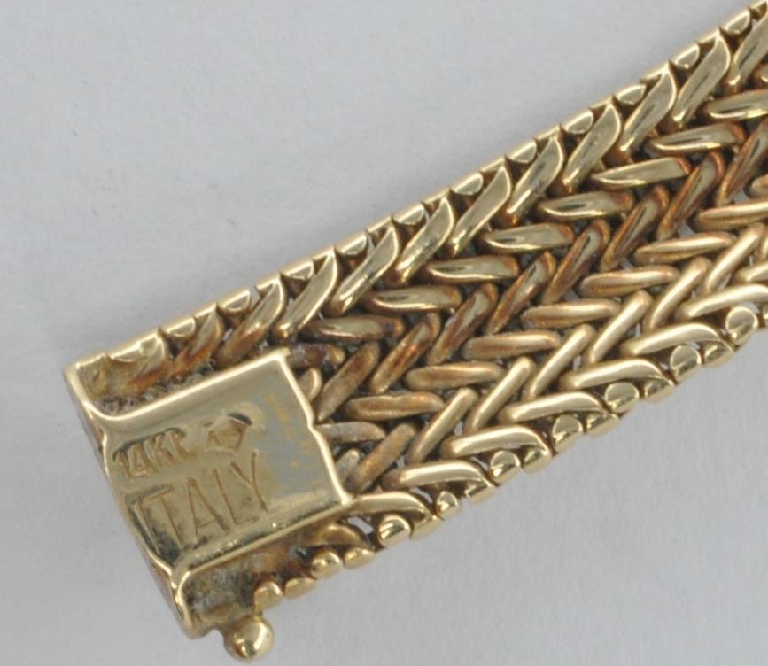 14CT GOLD ITALIAN KNITTED BRACELET - Image 6 of 8