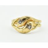 FRENCH ART NOUVEAU 18CT GOLD SNAKE RING