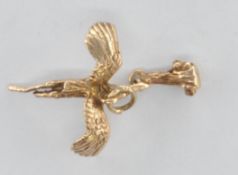 9CT GOLD STORK AND BABY PENDANT CHARM