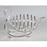 SILVER PLATED SWAN TOAST RACK