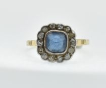 ANTIQUE 14CT PASTE & DIAMOND RING