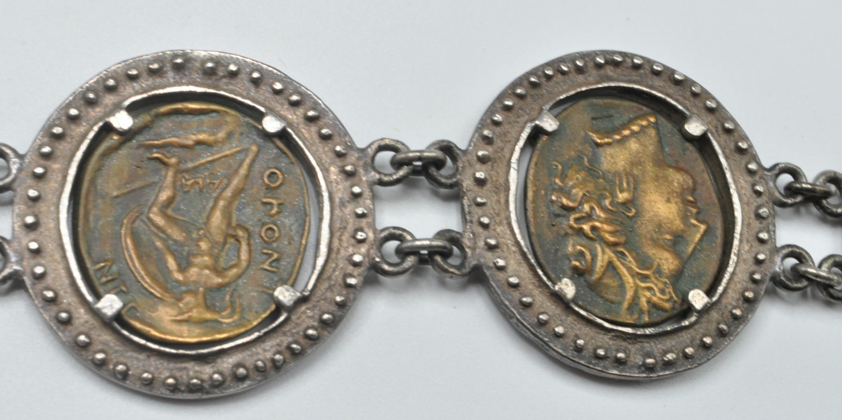 GREEK 800 SILVER COIN BRACELET CHAIN - Image 7 of 8