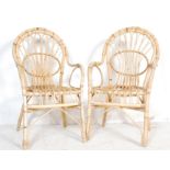 TWO 1970’S BAMBOO ARMCHAIRS IN THE MANNER OF FRANCO ALBINO